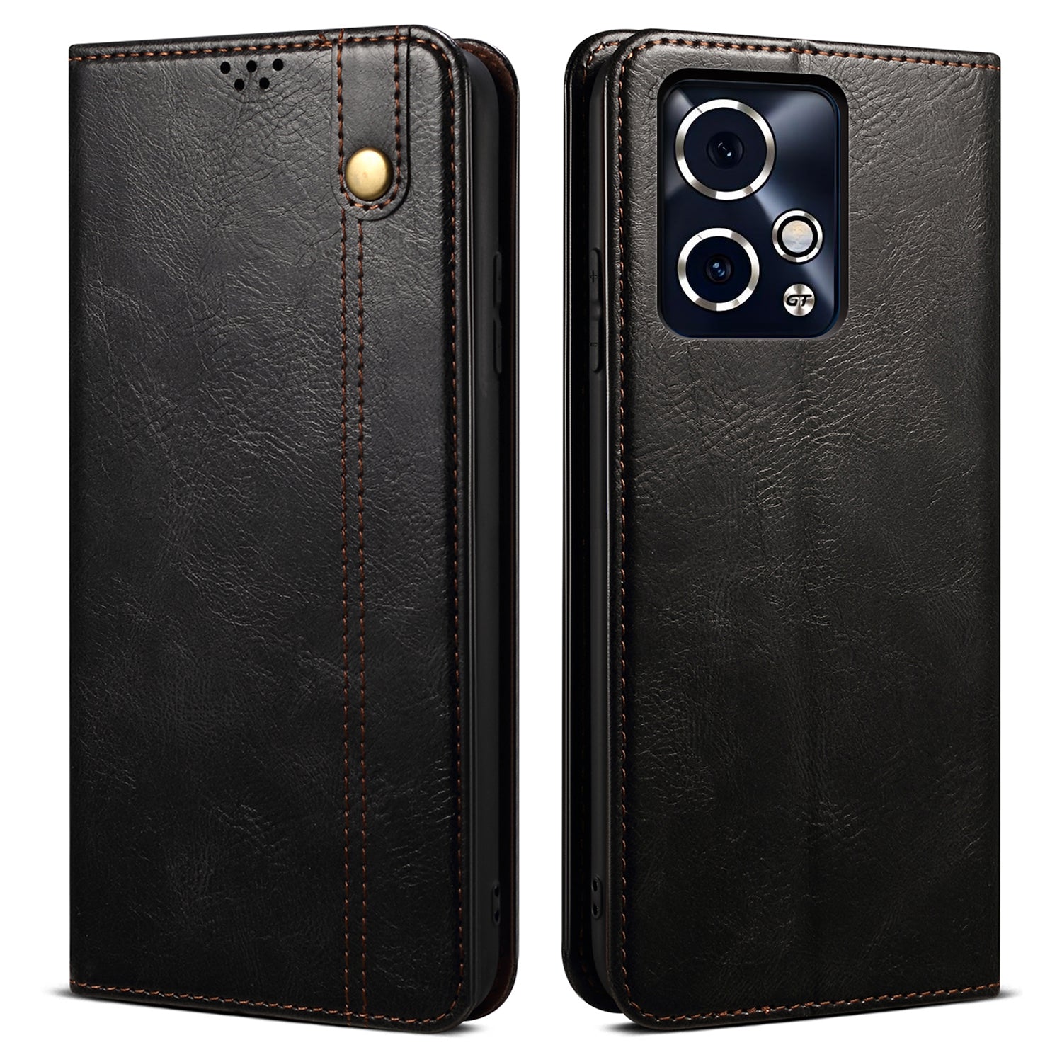 For Honor 90 GT 5G PU Leather Case Card Slot Wallet Phone Shell Crazy Horse Pattern - Black For Honor 90 GT 5G PU Leather Case Card Slot Wallet Phone Shell Crazy Horse Pattern - Black